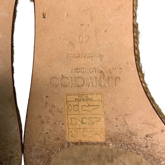 Jimmy Choo Melian 110mm Mules EU 40 Latte White Platform Wedge Leather Sandals - Picture 11 of 11